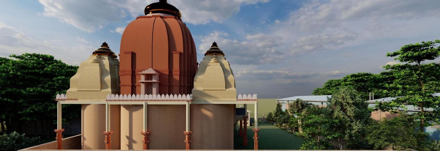 Rear view of shikharas