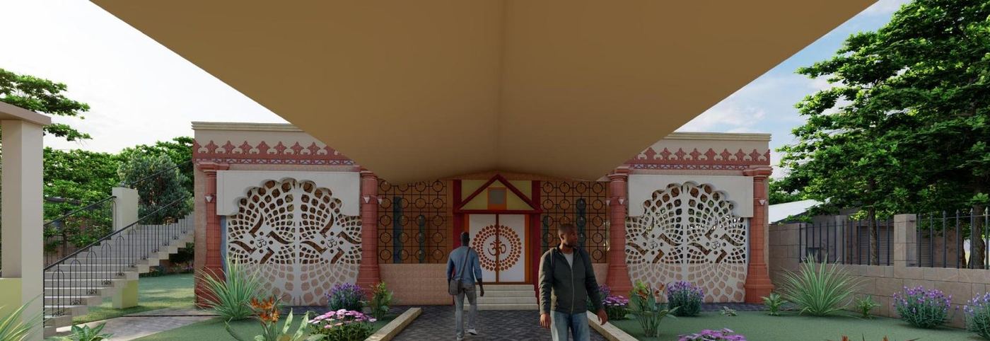 Entrance close-up with jali